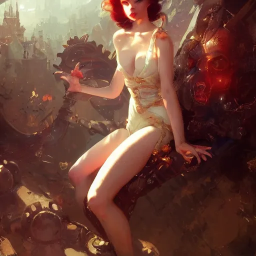 Image similar to 💃🐸❄, trending on artstation, greg rutkowski, gaston brussiere, gil elvgren, ruan jia, huang guangjian, high quality, beautiful