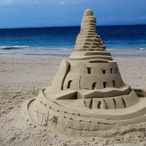 Image similar to a sand sculpture of a beach