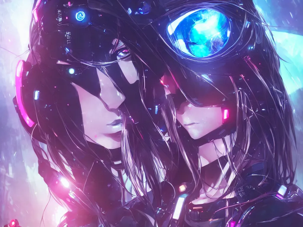 Prompt: portrait anime visual futuristic female cyber police, on cyberpunk neon light tokyo rooftop, ssci - fi and fantasy, intricate and very beautiful, concept art, sharp focus, anime by rossdraws and and magali villeneuve and liya nikorov and luxearte, frostine engine