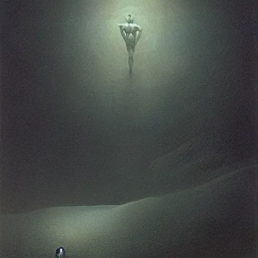 Image similar to joe rogan as a zdzisław beksinski painting, dark, epic