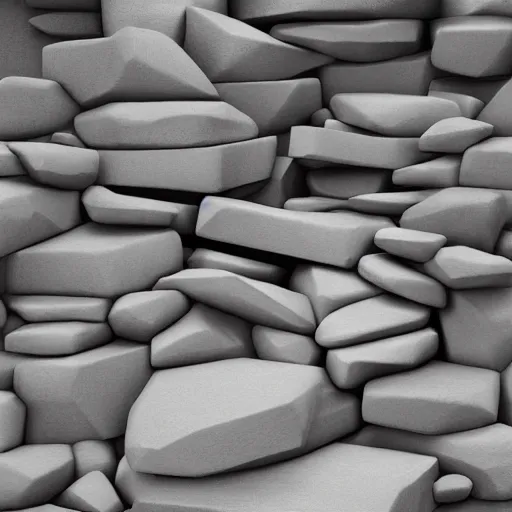 Prompt: abstract modern sculpture made of piled stones, wood, nails, photorealistic, cinematic light, 3 d rendering, higly detailed, minimalist, made with unreal engine, cgsociety, by yves tanguy, by nate boyce, by david smith