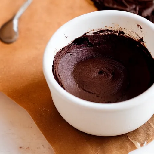 Prompt: a chocolate pudding that's stirring itself