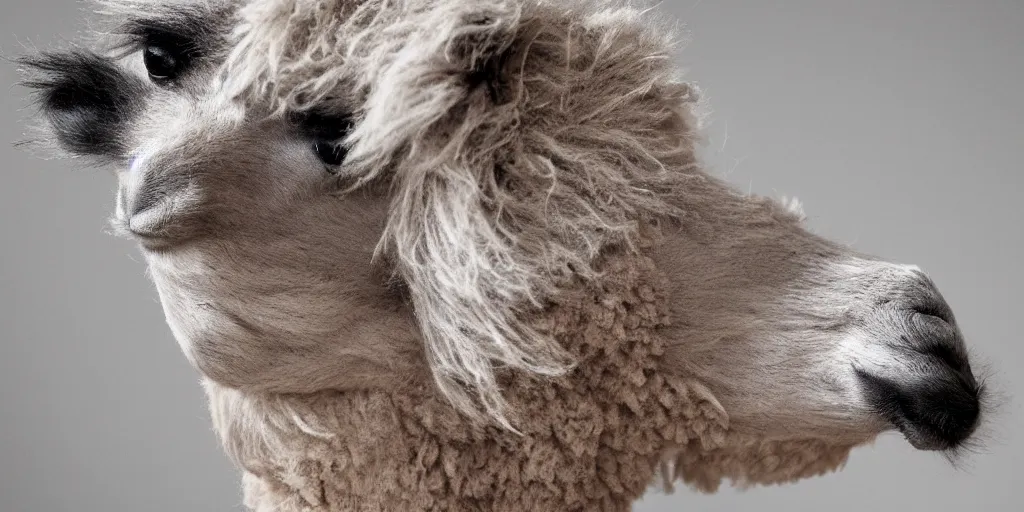 Image similar to humanoid alpaca, 5 0 mm