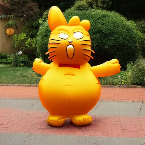 Prompt: inflated latex Garfield