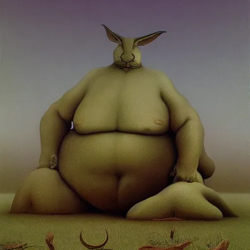 Image similar to Big Chungus by Zdzisław Beksiński