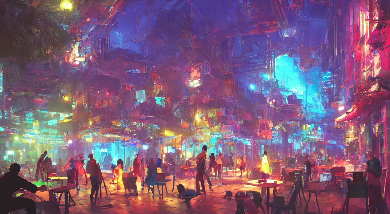 Image similar to bazaar zouk oriantal multicolorful sky shine place mosquet painting stylized digital video game icon global illumination ray tracing 8 k hd resolution, by ilya kuvshinov and cushart krentz and gilleard james