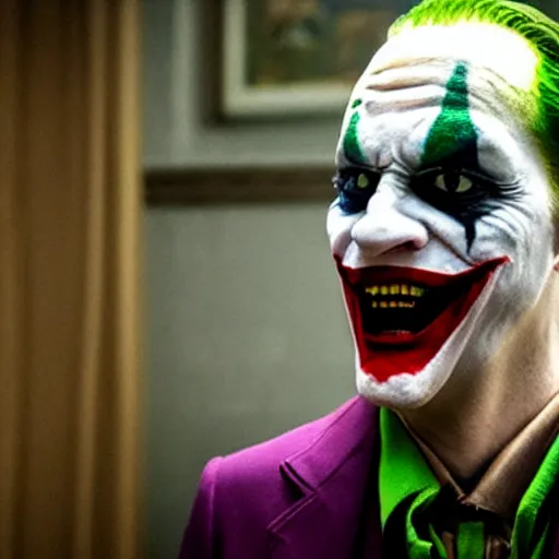 Prompt: film still of David Cross as joker in the new Joker movie