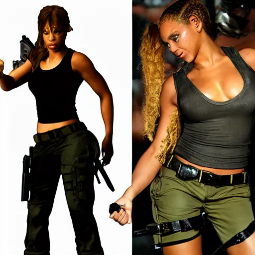 Image similar to beyonce as lara croft