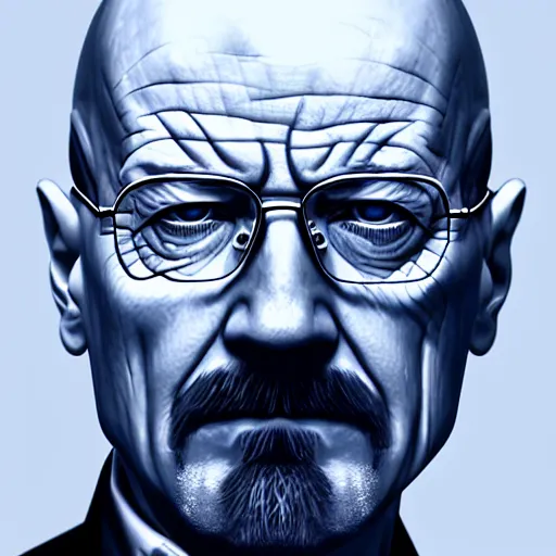 Image similar to walter white's face imprinted on snow, hyperdetailed, artstation, cgsociety, 8 k