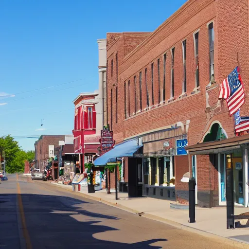 Image similar to A photo of downtown Grinnell, Iowa