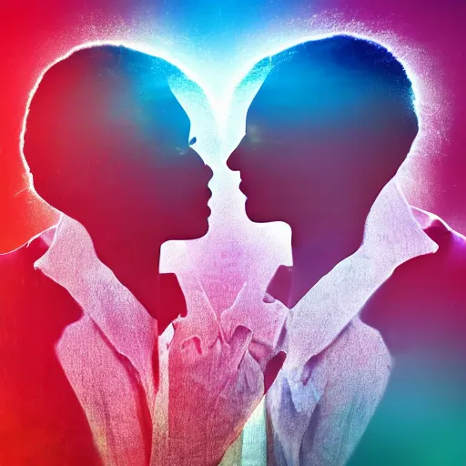 Image similar to double exposure of love, love is the most relevant theme, love is infinity, love os begin of all, 8 k resolution, artistic mode, artistic