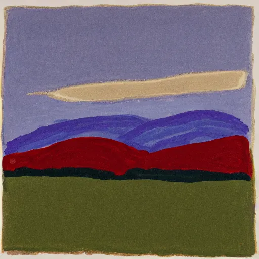 Prompt: hudson highlands by etel adnan,