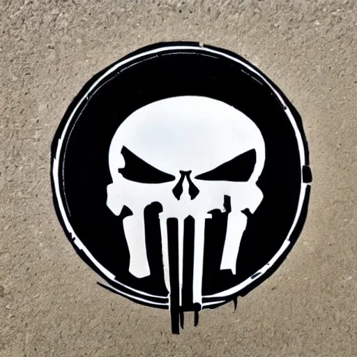 Image similar to the punisher skull logo painted on an black ford raptor