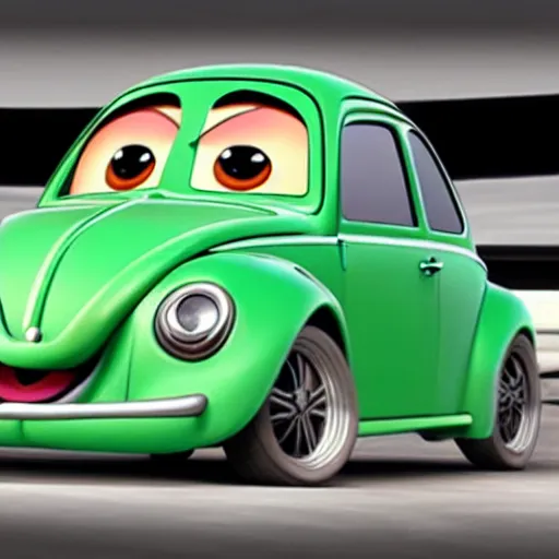 Image similar to mater from pixar cars is a volkswagen beetle