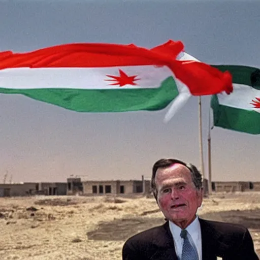 Image similar to George H.W. Bush destroys Iraq