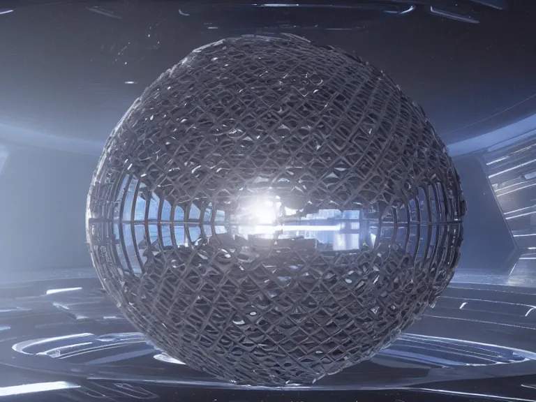 Image similar to a dyson sphere as seen in star trek discovery. intricate, ray - traced, volumetric lighting, high resolution
