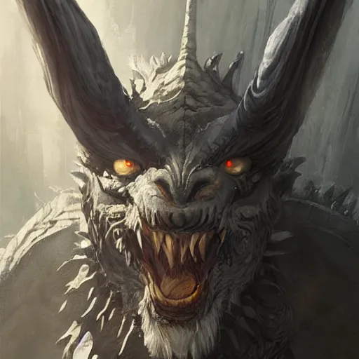Prompt: a portrait of a grey old ,man, dragon!, dragon!, dragon!, dragon!, dragon!,dragon!, dragon!, dragon!, dragon!, dragon!,dragon!, werewolf, dragon!, dragon!, dragon!, horns!, epic fantasy art by Greg Rutkowski