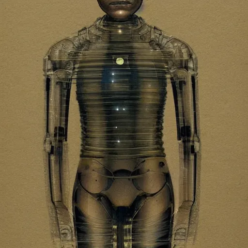 Image similar to transparent android from the movie ex machina, by jean - baptiste monge