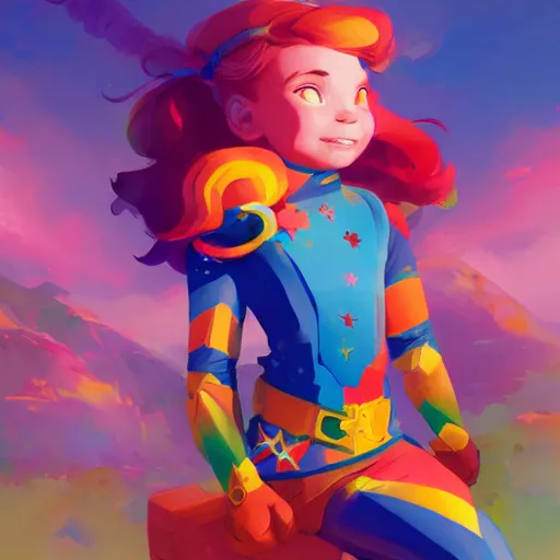 Image similar to hero world rainbow brite, behance hd by jesper ejsing, by rhads, makoto shinkai and lois van baarle, ilya kuvshinov, rossdraws global illumination