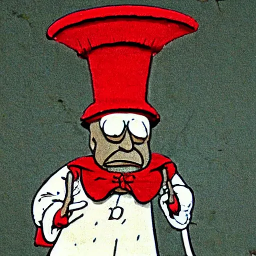 Image similar to pulcinella of naples, from the simpsons episode 1 1