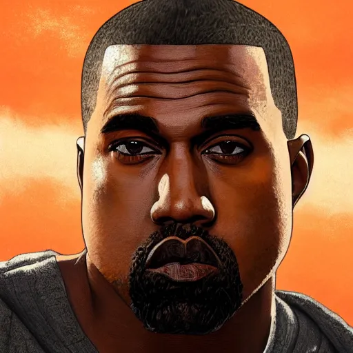 Image similar to highly detailed portrait, kanye west, in gta v, stephen bliss, unreal engine, fantasy art by greg rutkowski, loish, rhads, ferdinand knab, makoto shinkai and lois van baarle, ilya kuvshinov, rossdraws, tom bagshaw, global illumination, radiant light, detailed and intricate environment