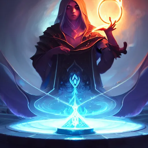 Image similar to amazing portrait of a light summoner with a magic wand summoning a dragon, league of legends splash art, deiv calviz, splash art, natural light, elegant, intricate, fantasy, atmospheric lighting, by greg rutkowski, league of legends splash art, hd wallpaper, ultra high details