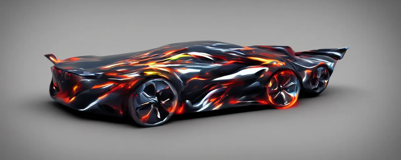 Image similar to concept car, digital art, 3d render, fast, motion blur, neon