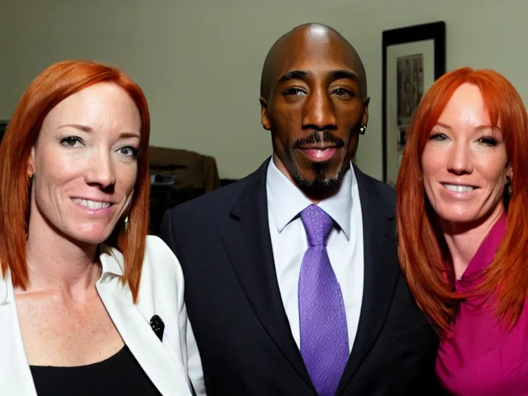 Image similar to Jen Psaki and Tupac Shakur high on LEAN