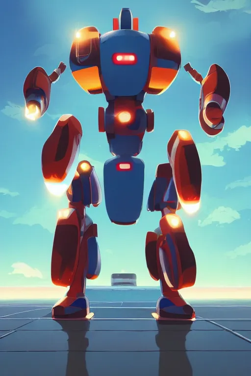 Image similar to metabots medabots medarotto medarot robot minimalist comics, behance hd by jesper ejsing, by rhads, makoto shinkai and lois van baarle, ilya kuvshinov, rossdraws global illumination ray tracing hdr radiating a glowing aura