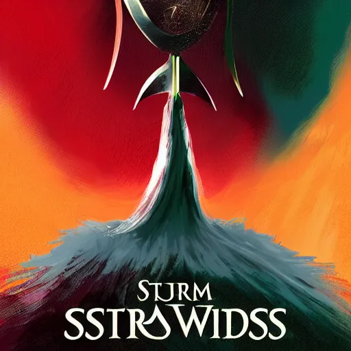 Prompt: a storm of swords digital art