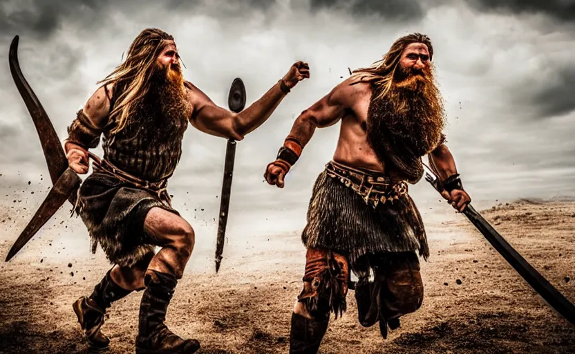 Image similar to old vintage full body photo of ancient viking warrior with full beard during motorsports event, extreme sports photography ,super high speed photography, dynamic photography,symmetrical face, clean face, muscular body, high speed,dirt and grawel in air, lens flares, dust partiles in the air, dramatic lighting, intricate, highly detailed, centered, smooth, sharp focus, sports photography, old photo, black and white, sepia, cinematic lighting, cinematic angle, national geographic