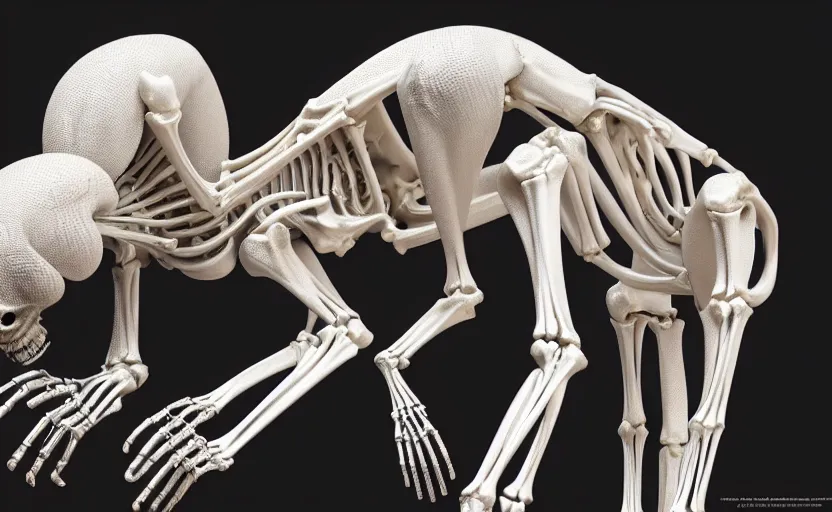 Image similar to stylized shiny polished silver statue full body extra limbs bizarre cosmic horror quadruped animal ( skeleton ) four legs made of marble of slug creature tendrils, perfect symmetrical body, perfect symmetrical face, hyper realistic, hyper detailed, by johannen voss, by michelangelo, octane render, blender, 8 k, displayed in pure white studio room