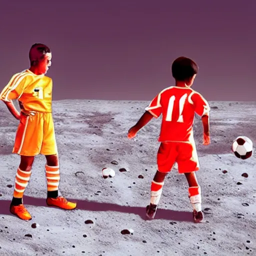 Image similar to football match on the moon