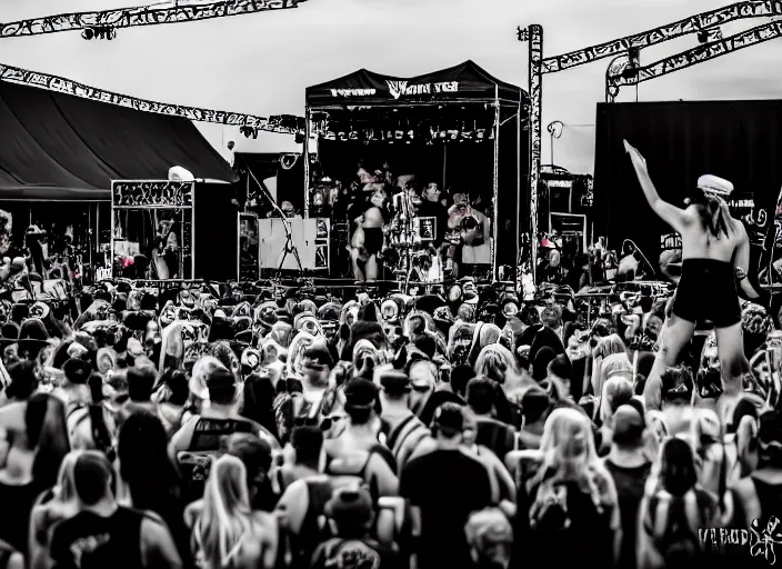 Prompt: photo still of a funeral ceremony on stage at vans warped tour, 8 k, 8 5 mm f 1. 8, studio lighting, rim light, right side key light