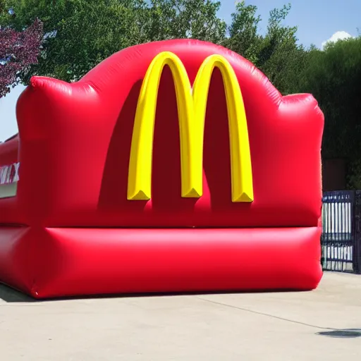 Prompt: intex inflatable mcdonalds, product photo