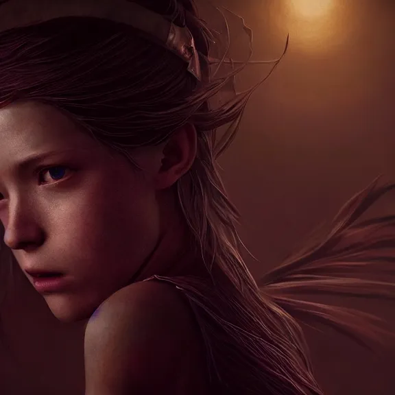 Image similar to a girl from final fantasy live action, movie still from black mirror, evocative, mystical night, sharp focus, very very very very detailed, award winning, masterpiece digital painting by greg rutkowski, alex grey, marc adamus, beautiful dramatic lighting, artstation, 4 k wallpaper, style by peter deligdisch, peterdraws