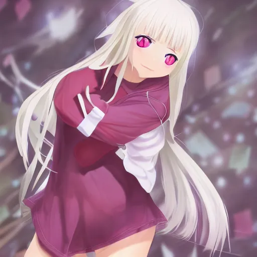 Image similar to beautiful full body image of illya von einzbern from fate / stay night, high details, high resolution, noise filtered, artstation, 4 k, highly detailed, high quality, digital painting masterpiece, beautiful brush strokes