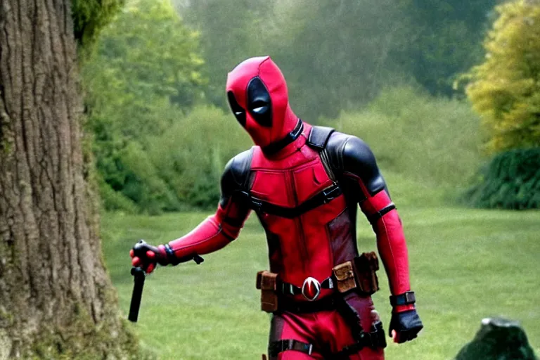 Image similar to ryan reynolds as deadpool in the princess bride ( 1 9 8 7 ), cinematography 4 k