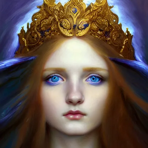 Prompt: young poppy goddess, portrait, blue eyes, beautiful face, long hair, emotionally evoking symbolic metaphor, head in focus, fantasy, ornamental, intricate, elegant, sensual, highly detailed, digital painting, artstation, concept art, smooth, golden ratio, sharp focus, illustration, art by John Collier and Krenz Cushart and Artem Demura and and Greg Rutkowski and Alphonse Mucha and Albert Aublet