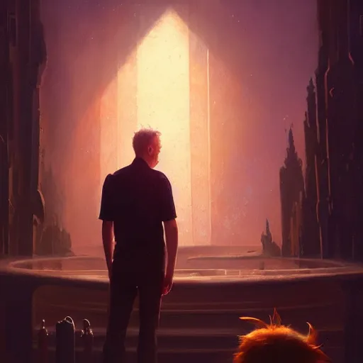 Image similar to neville goddard talking to god, ultra high detailed, glowing lights, oil painting, greg rutkowski, charlie bowater, beeple, unreal 5, daz, hyperrealistic, octane render, rpg portrait, dynamic lighting, fantasy art, beautiful face