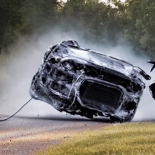 Image similar to fuzzy car crash, ultra 4 k