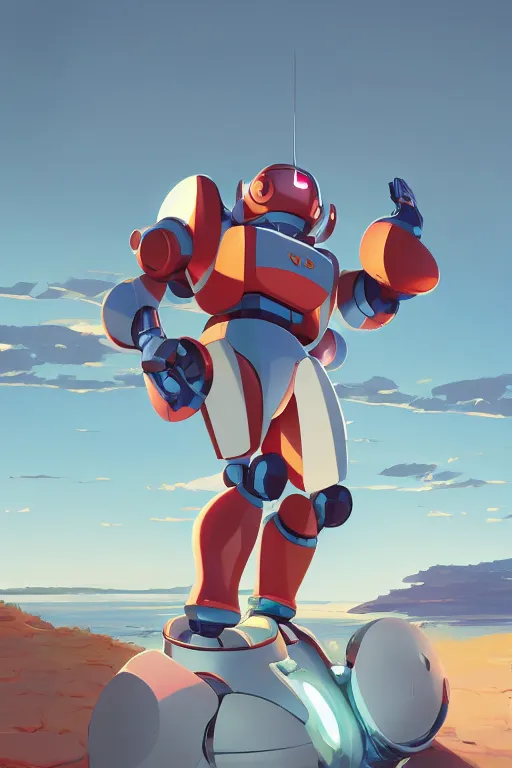 Image similar to metabots medabots medarotto medarot robot minimalist comics, behance hd by jesper ejsing, by rhads, makoto shinkai and lois van baarle, ilya kuvshinov, rossdraws global illumination ray tracing hdr radiating a glowing aura