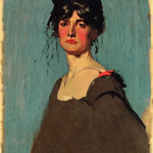 Prompt: Female Portrait, by Homer Winslow.