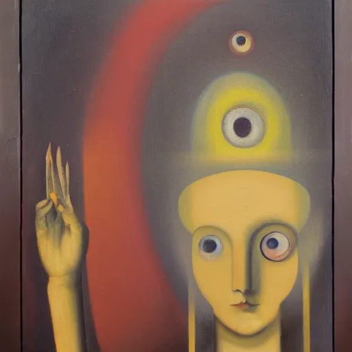 Image similar to grant us eyes, by bauhaus, oil on canvas