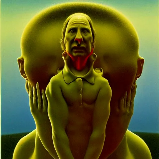 Image similar to tim and eric, by zdzisław beksinski, surreal, horror
