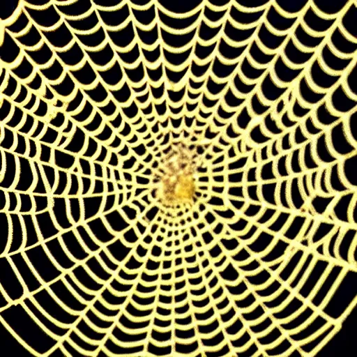 Prompt: A spiderweb made of gold and gems