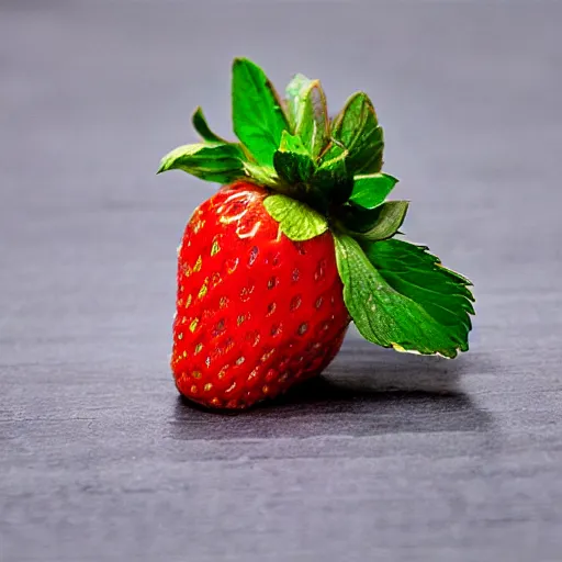 Prompt: Glass strawberry