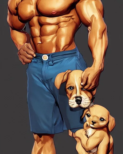 prompthunt: gigachad barack obama bodybuilder holding a cute puppy in final  fight mountain by ilya kuvshinov, ernest khalimov body by krista sudmalis,  fantasy character portrait, ultra realistic, concept art, intricate  details, elegent