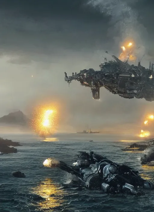 Image similar to hyper realistic squid shaped robot attacking cape town city, table mountain explosions, atmospheric beautiful details, strong composition drawn in ink by kim jung giu weta studio rutkowski, james gurney and greg rutkowski, and lucasfilm