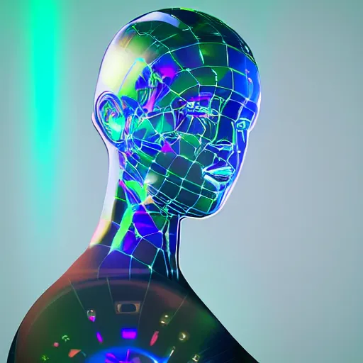 Prompt: AI generated Voice assistant Hologram Lady , detailed portrait, cyber, realistic
